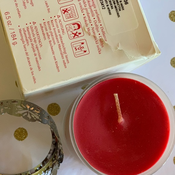 PartyLite Poinsetta Musk Decorative reusable base Rare Collectible Holiday NIB - Picture 6 of 7